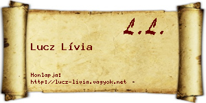 Lucz Lívia névjegykártya